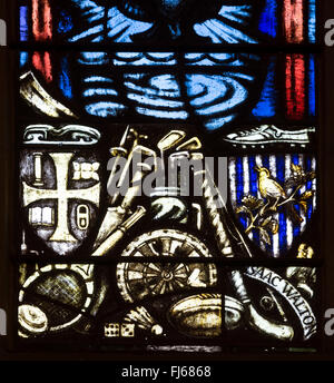 Black Country window in St Mark`s Church, Pensnett, West Midlands, England, UK Stock Photo